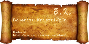 Boberity Krisztián névjegykártya